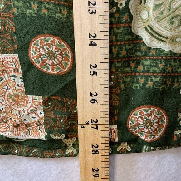 Vintage 70s Sears Mens Shirt Sz‎ M Tiki Print Art Deco Daggar Grunge Rockabilly - Picture 10 of 13